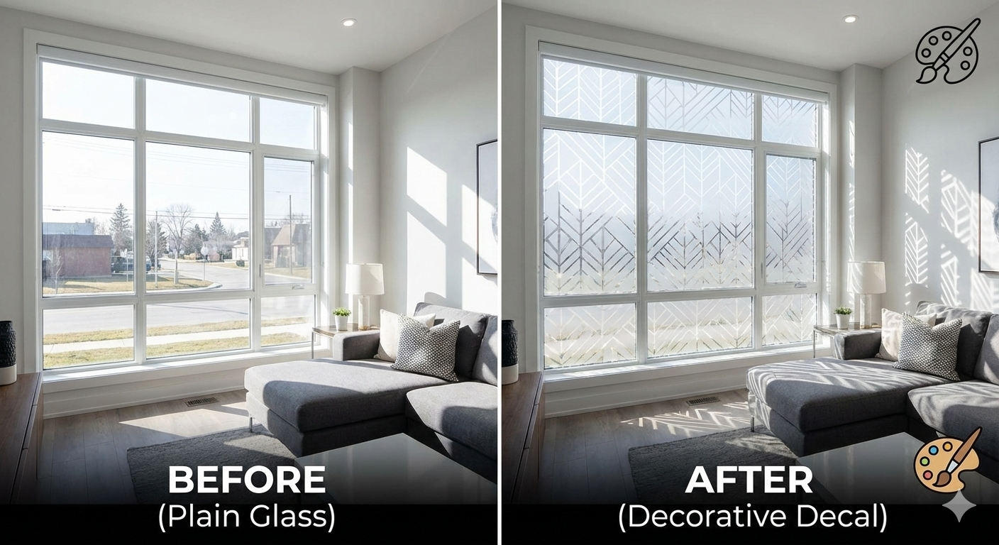 Lợi Ích Của Việc Dán Decal Kính: Giải Pháp Toàn Diện Cho Không Gian Hiện Đại 3 Decal dán kính Giá trị thẩm mỹ và Khả năng tùy biến vô hạn