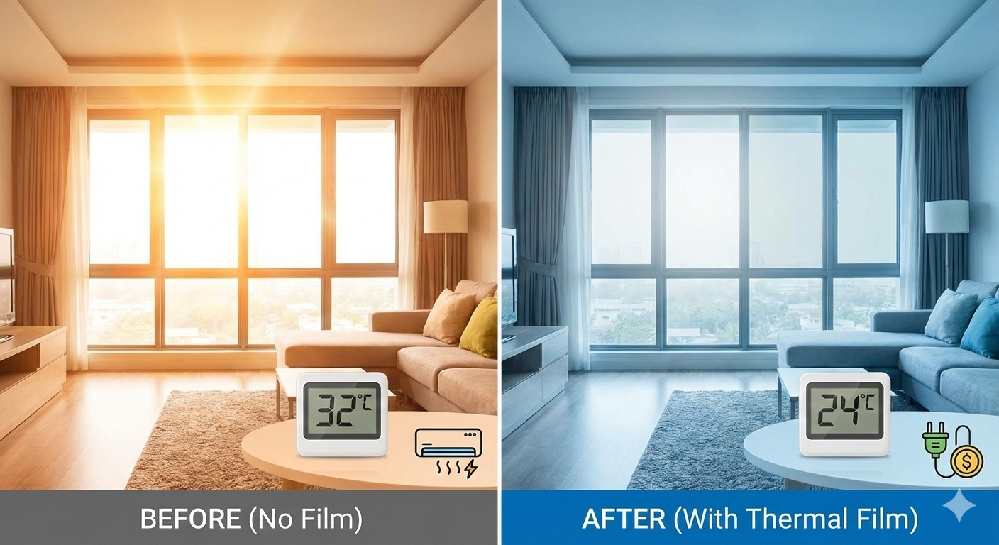 Lợi Ích Của Việc Dán Decal Kính: Giải Pháp Toàn Diện Cho Không Gian Hiện Đại 2 decal dán kính Kiểm soát nhiệt độ và Tiết kiệm điện năng tối ưu