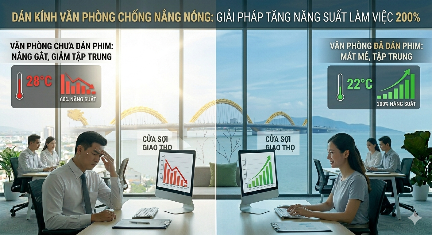 Dán kính văn phòng chống nắng nóng: Giải pháp tăng năng suất làm việc 200%
