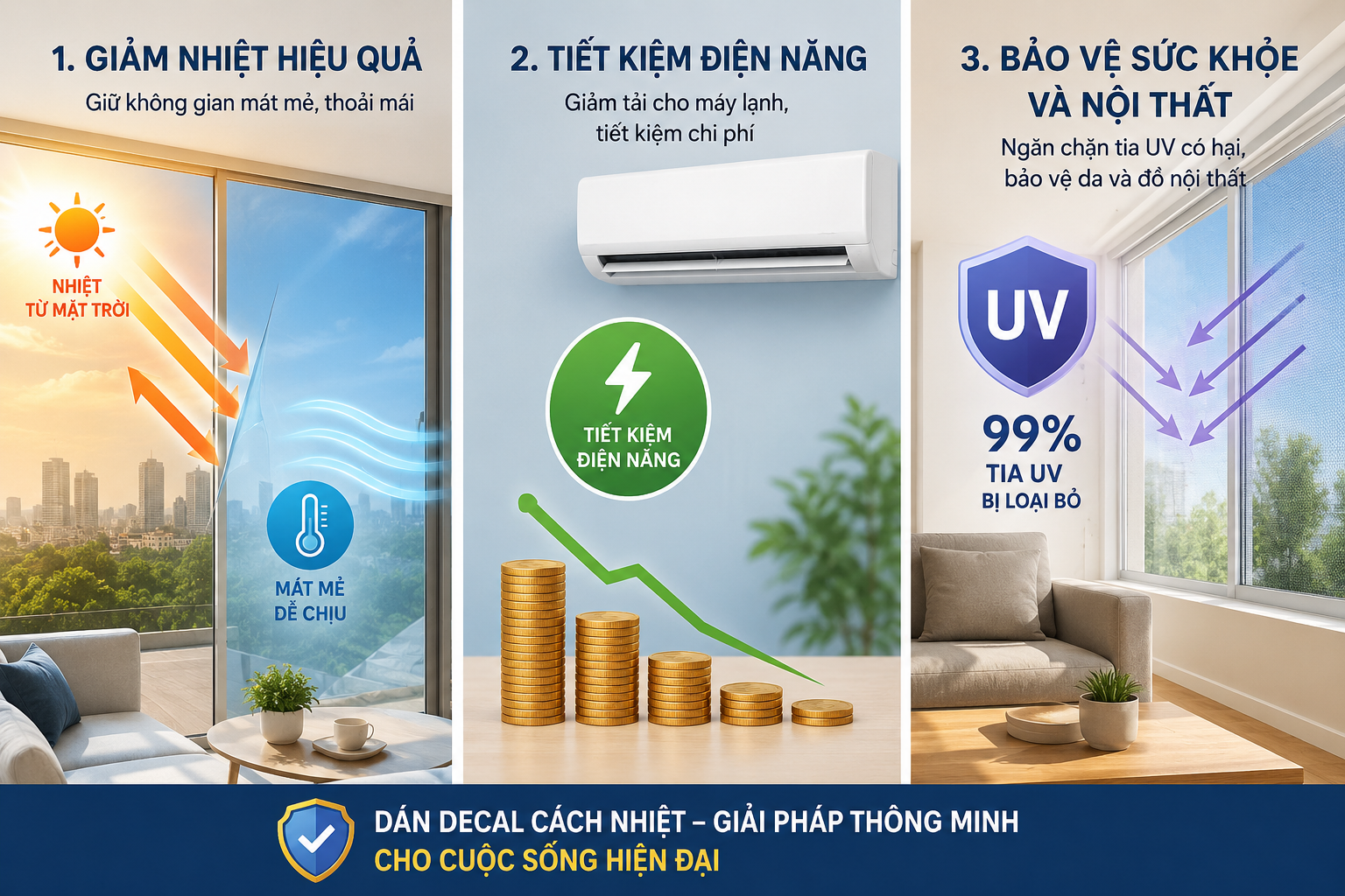 Lợi Ích Vượt Trội Khi Dán Decal Cách Nhiệt